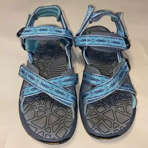 The North Face Women's Gray blue Outdoor Hiking Sandals Size 11 Vibram